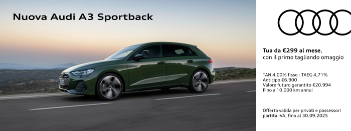 Nuova Audi A3 Sportback 