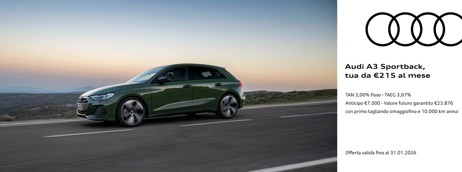 Nuova Audi A3 Sportback 